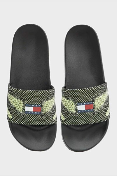 Tommy Hilfiger Jacquard Strap Slides in Green for Men