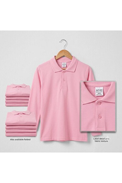 GÜL Baby Cotton Tricot Polo Collar Girls' and Boys' School T-Shirt with Sleeves