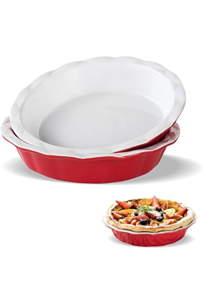 Generic 2 Pcs Pie Dish Ceramic, 9 Inch /23cm Pie Pans for Baking, Crinkle Rim...
