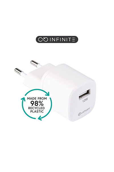 eSTUFF Φορτιστής Χωρίς Καλώδιο με Θύρα USB-A 12W Power Delivery Λευκό (Infinite)