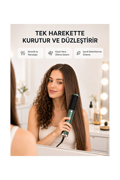 pınaxar Ceramic Plate Hair Straightener – 200 ° C Adjustable Heat, Ion Techno...
