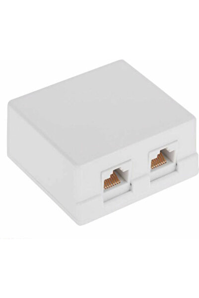 OEM Διπλή Εξωτερική Πρίζα Δικτύου Τύπου RJ45 Cat6 σε Λευκό Χρώμα UTPx2 DM-0031-6