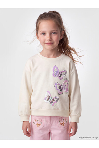 LC Waikiki I Zero Roba Collar Sequined Girls' Sweatshirt from Freezen Store