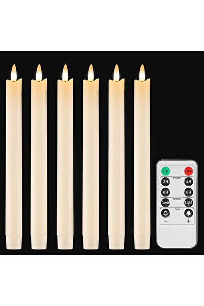 GENERAL JKJ&ZXZ Flameless Ivory Taper Candles Flickering with 10-Key Remote, ...