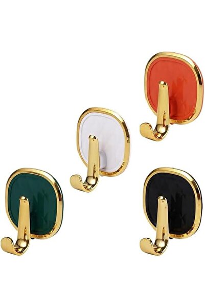 Tazweeq Plastic Hooks, 4PCS, Gold-Tone with Colored Backplates, Wall-Mounted ...