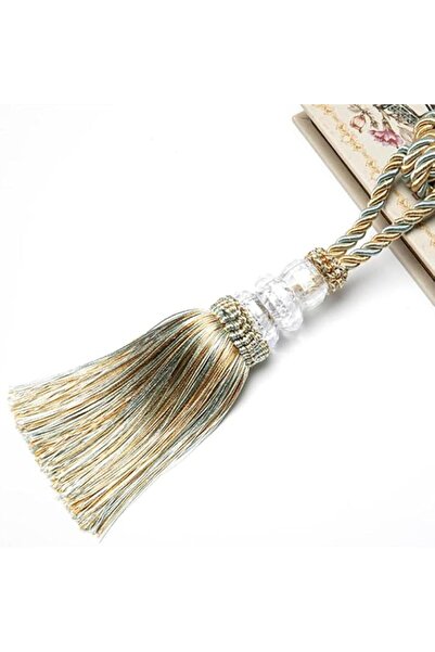 GENERAL 2Pcs Curtain Tieback Tassel Crystal Beaded Hanging Rope Tie Home Deco...