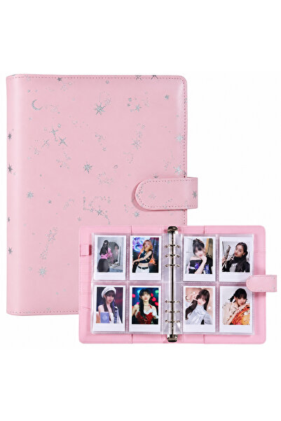 Kawaii Star Patterned Pink Macaron Binder A5 File