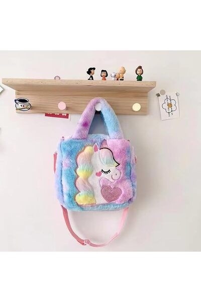 Bukela Lush Plush Unicorn Tote Bag for Girls, Cute Kids Travel Bag & School B...