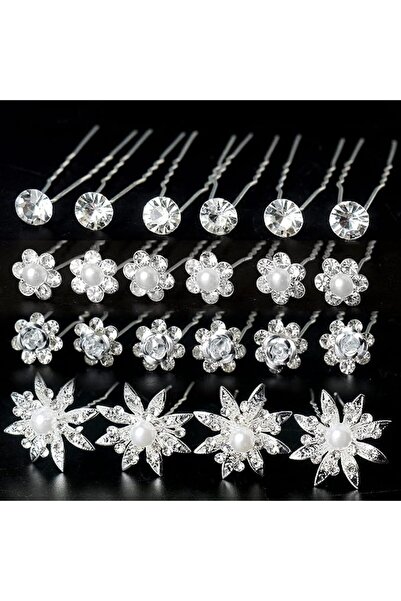 KASTWAVE Bridal Hair Pins and Clips Set with Crystal Pearl Flower Accents, El...