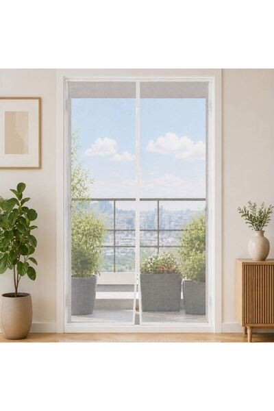 OEM Магнитна мрежа против насекоми за балконска врата, бяла, 100x220см