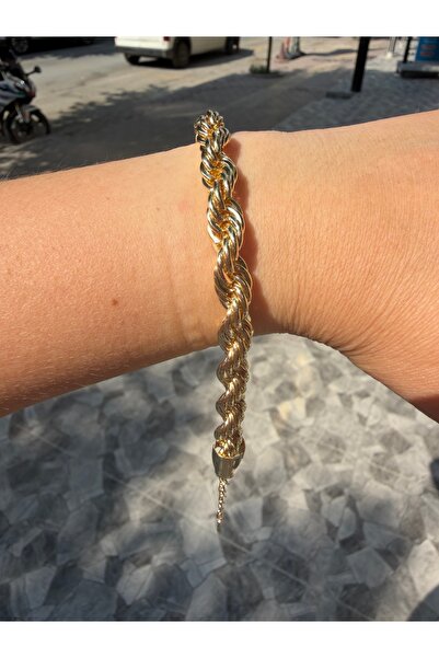 Kalın burgu 14k halat model bileklik