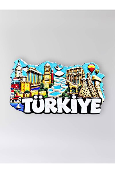 Mundy TÜRKİYE Polyester Kabartmalı Magnet 8,5 cm x 5 cm Dekoratif Hediyelik B...