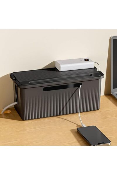GENERAL Cable Management Box,Desk Cord Organizer with Lid,Storage Organizer f...