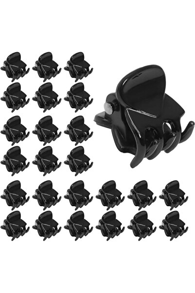Generic 24 Pack Small Hair Clips, 1.5 cm Mini Glossy Black Claw Clips for Kid...