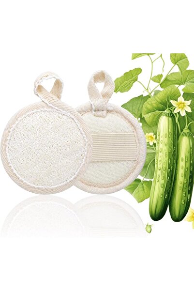 SYOSI 2 Pack Natural Loofah Face & Body Scrubber, Gentle Exfoliating & Deep C...
