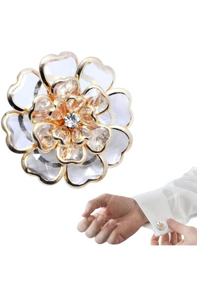 Generic أغطية أزرار على شكل زهور، زخارف معدنية أنيقة على شكل زهرة للديكور وال...