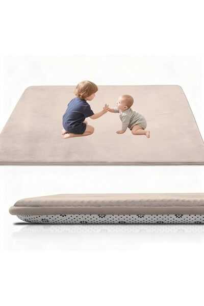 GENERAL 2cm Thick Baby Play Mat for Floor 70 x 130 cm Dark Grey Playpen Mat w...