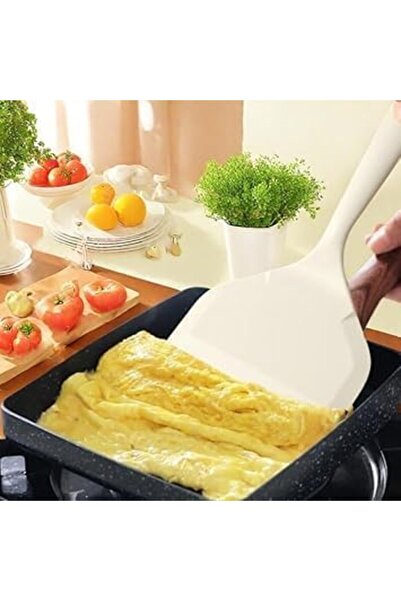 Generic 1 Pc Silicone Wide Spatula Non-Stick Heat-Resistant for Japanese Omel...