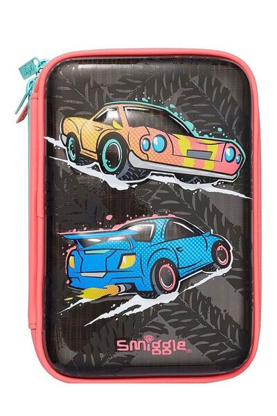 SMIGGLE Dynamic Three Compartment Hard Cover Pencil Case Black 454635