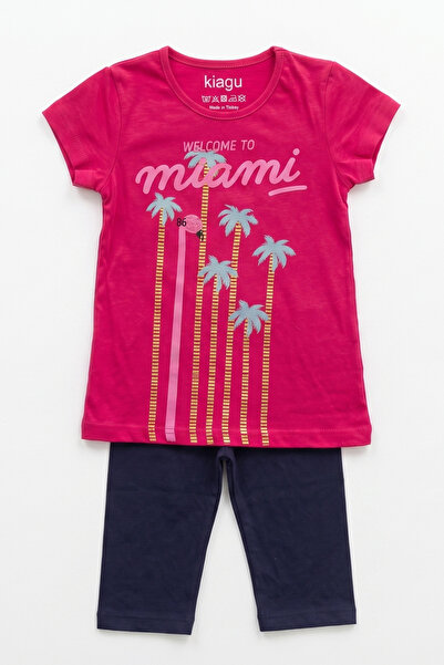 KİAGU Girl/Boy 2-6 Years Old Short Sleeve Capri Set 2-Piece Cotton Summer Bot...