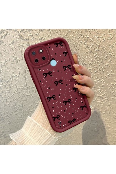 CHICASELUX Realme C21Y/C25Y Compatible Elegant Black Ribbon Motif Case, Suita...