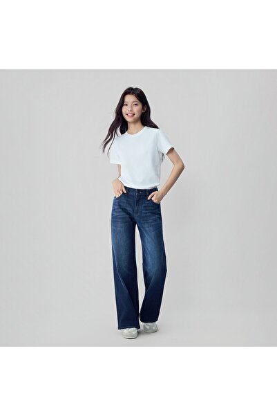 Giordano Women High Waist Loose Fit Pocket Jeans