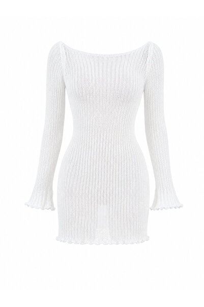 Laluvia White Glitter Mini Beach Dress - 1608