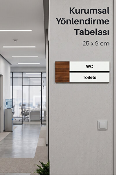 212toyzz WC Ofis Oda Kapı İsimliği Yönlendirme Tabelası Levhası 25x9cm