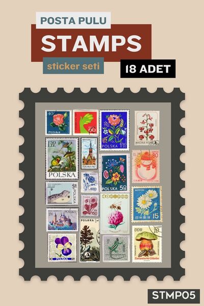 postercraft Set retro naljepnica sa poštanskim markicama - 18 naljepnica za d...