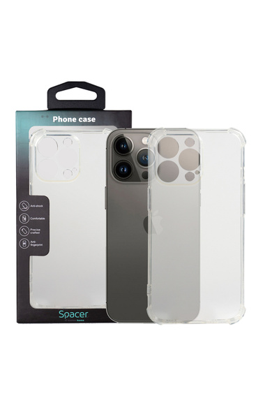 Spacer Θήκη Spacer για iPhone 13 Pro, διαφανής, πάχους 1.5mm, επιπλέον αντικρ...