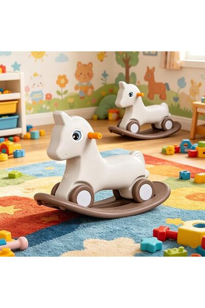 JCB CHIC 3 in 1 Toddler Rocking Horse Ride On Toy,Detachable Wide Rocker Base...