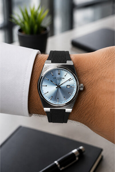 Lee Cooper Men's Wristwatch Stylish Leather Strap Steel Case Special Design 5...