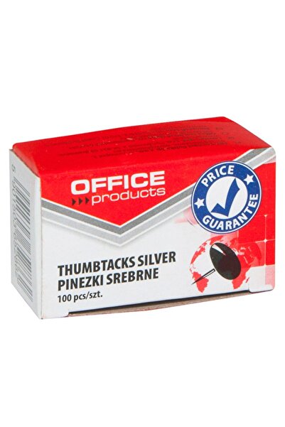 OFFICE products Μεταλλικές Πινέζες, 100 Τεμάχια/Κουτί, Είδη Γραφείου, Ασημί, ...