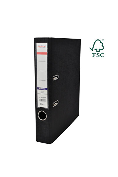 Optima Biblioraft A4, Laminated Pp/Pp, Metallic Edge, 50 Mm, Premium - Black