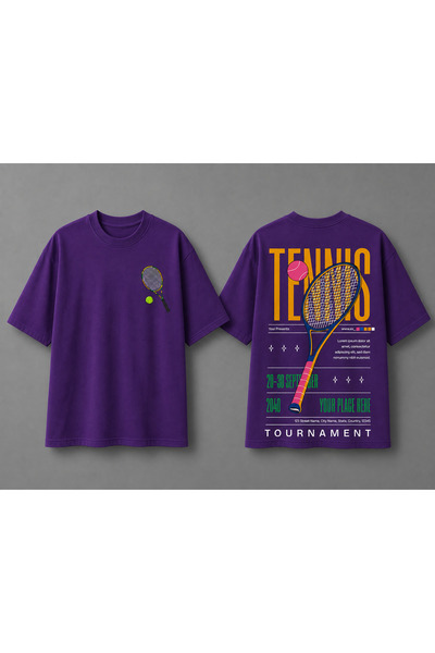 VODEXA Tricou unisex supradimensionat cu imprimeu tenis, 100% bumbac, cu tema...