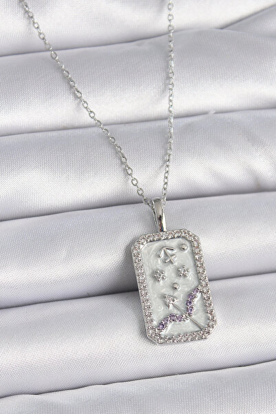 SORA GROUP 316L Steel Silver Color Chain Sagittarius Zodiac Sign Zircon Stone...