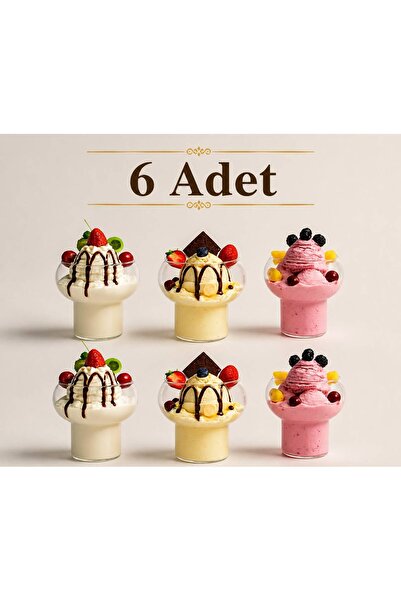 ZÜRİH COLLECTİON 6 Parça Tatlı Sunum Bardağı - Kokteyl Bardağı- Bubble Desert...