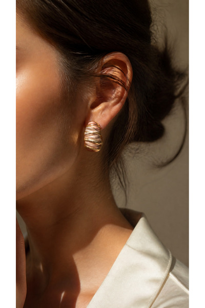 Mise Aksesuar Burgu Bronze Color Elegant Earrings
