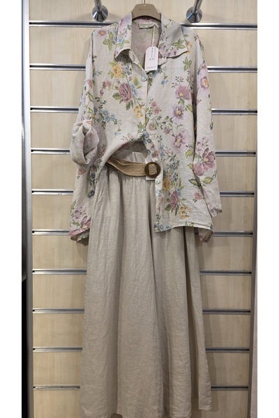 Park Moda Italian Linen 2-Piece Set Shirt and Trousers
