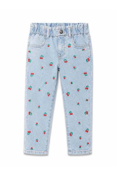 GAP Kids Gap Baby Girl Cherry Embroidered Denim Pants 1-6 Years Multicolor