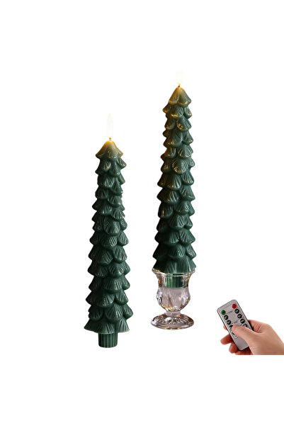 OEM Lumânări LED fără flacără decorative de Crăciun cu telecomandă verzi 2 bu...