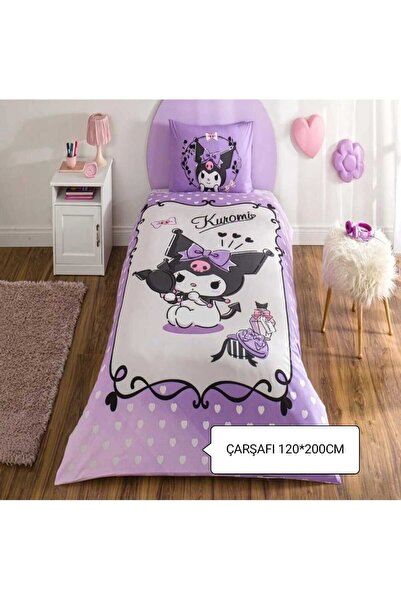 Taç Licensed Kuromi Single Cotton Duvet Cover Set 120 X 200cm with Elastic Sheet