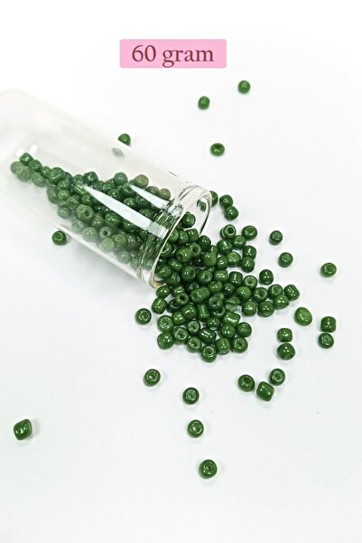 Generic Brand خرز رمل زجاجي كبير الحجم (6/0) 4 مم - 60 جرام - أخضر داكن - BNC112