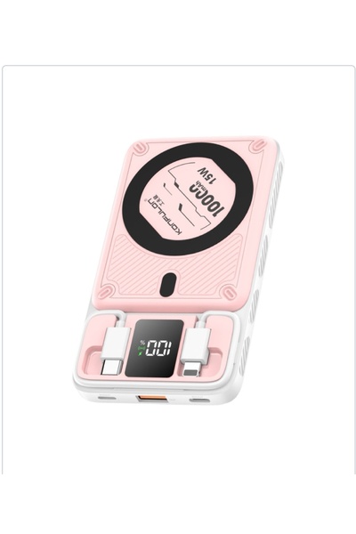 Turkuaz Store Konfulon M25W 10.000 mAh 20W PD MagSafe Powerbank - Pembe