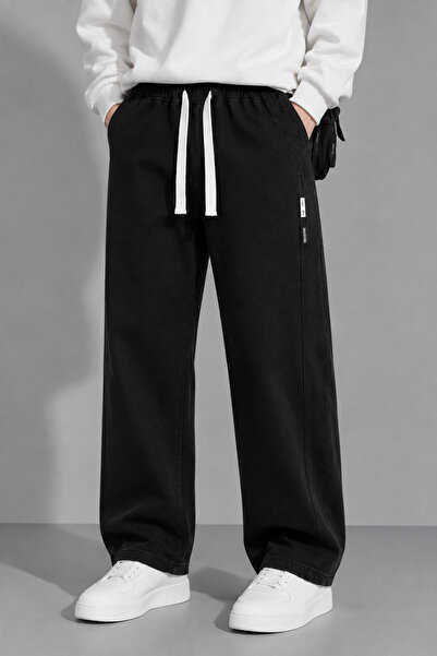 Cargo Haba Oversize Loose Fit Jeans Black