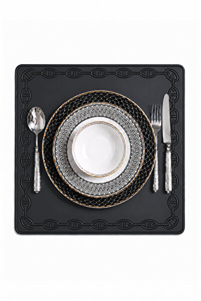 Evien Home Embroidered Leather American Service Set of 2 Double-Sided Square ...