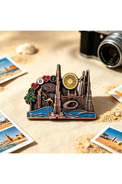 ARIANA Dubai UAE souvenir fridge magnet, durable metal enamel with Burj Khali...