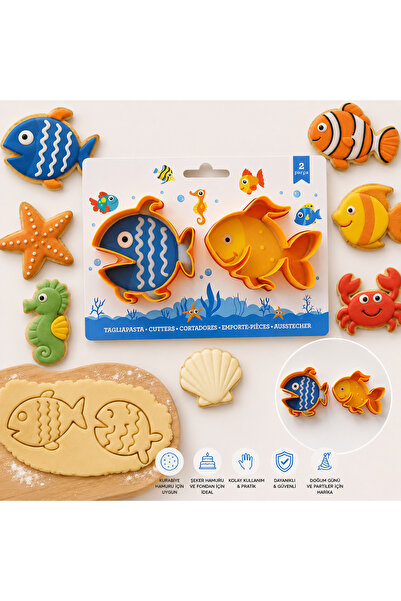 pratikpastacılık 2 Piece Animal Figure Cookie-Ceramic Mold Set