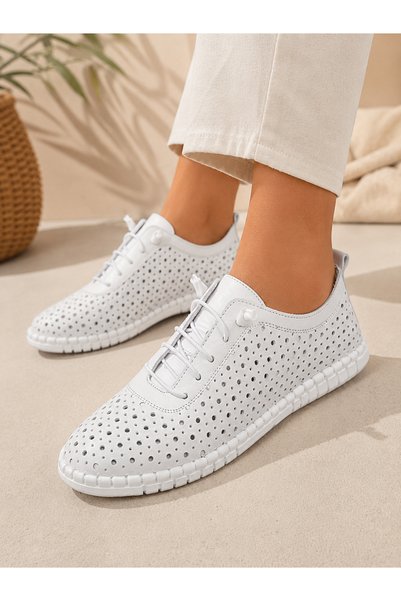 MELİS'E White Printed Large Size Orthopedic Casual Shoes from 36 to 44