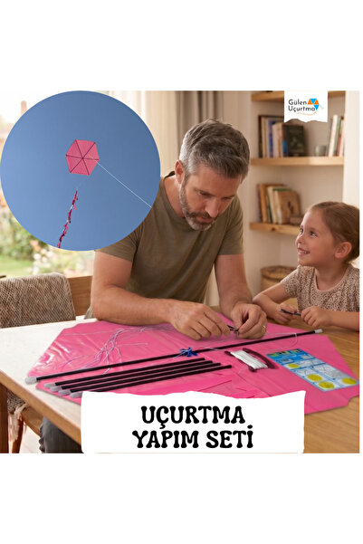 GÜLEN UÇURTMA Naylon Altıgen Uçurtma Yapım Seti / Plastik Çıtalı